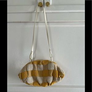 Zara Beaded Yellow Plaid Pattern Bag